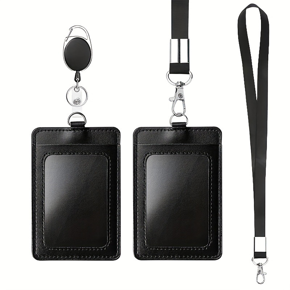Retractable PU ID card holder 5