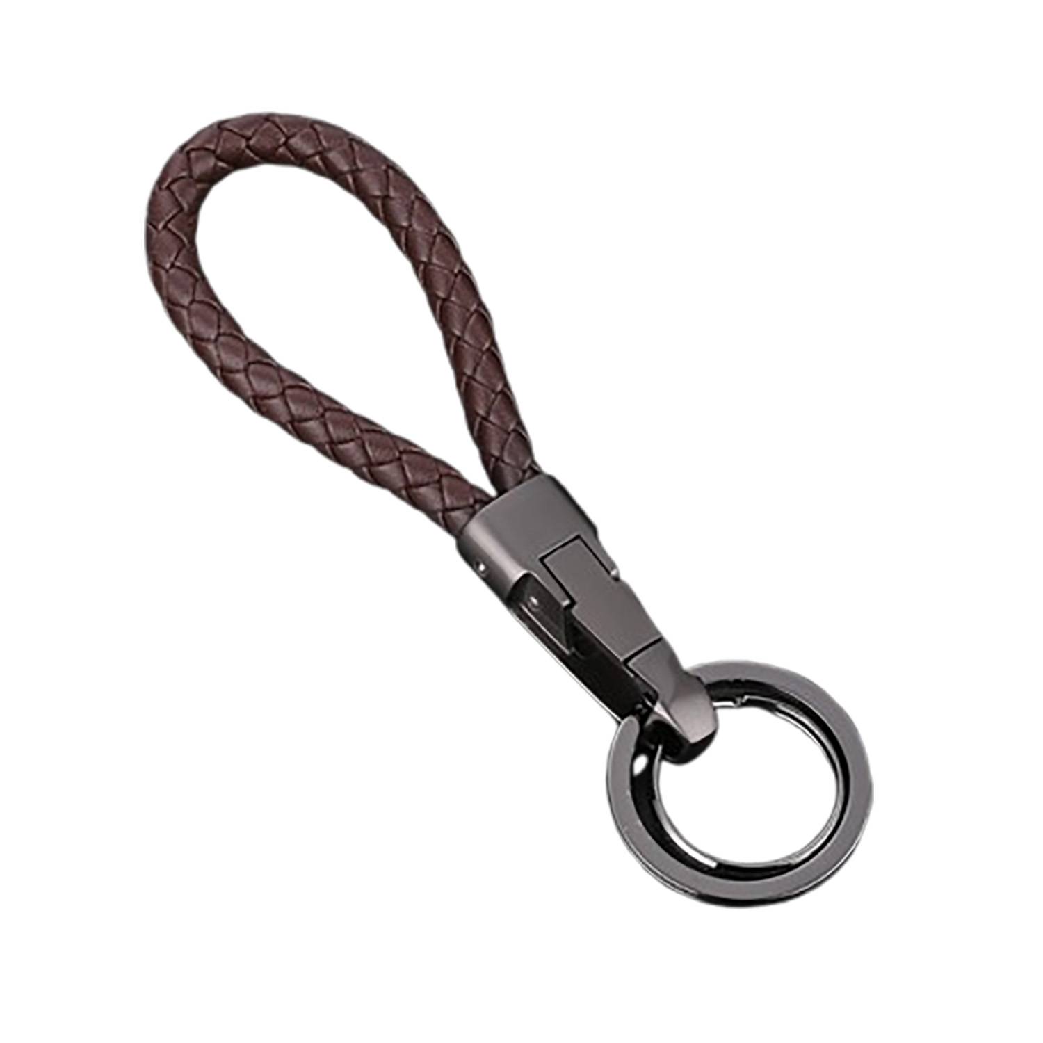 Handmade Braided Microfiber Leather Keychain 8