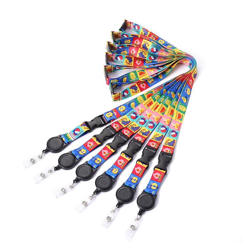 ID Badge Reel Full Color Lanyards With Badge Holder 4