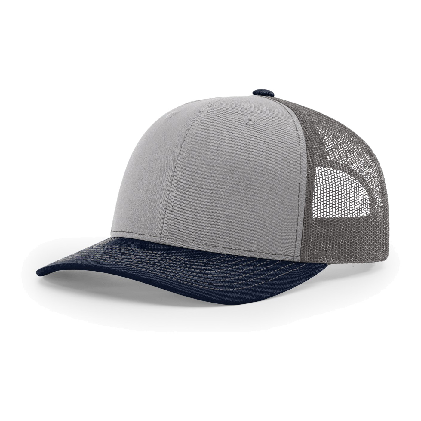 Richardson 112 6-Panel Snapback Trucker Hat w/Leatherette Adhesive Patches or Embroidery 73