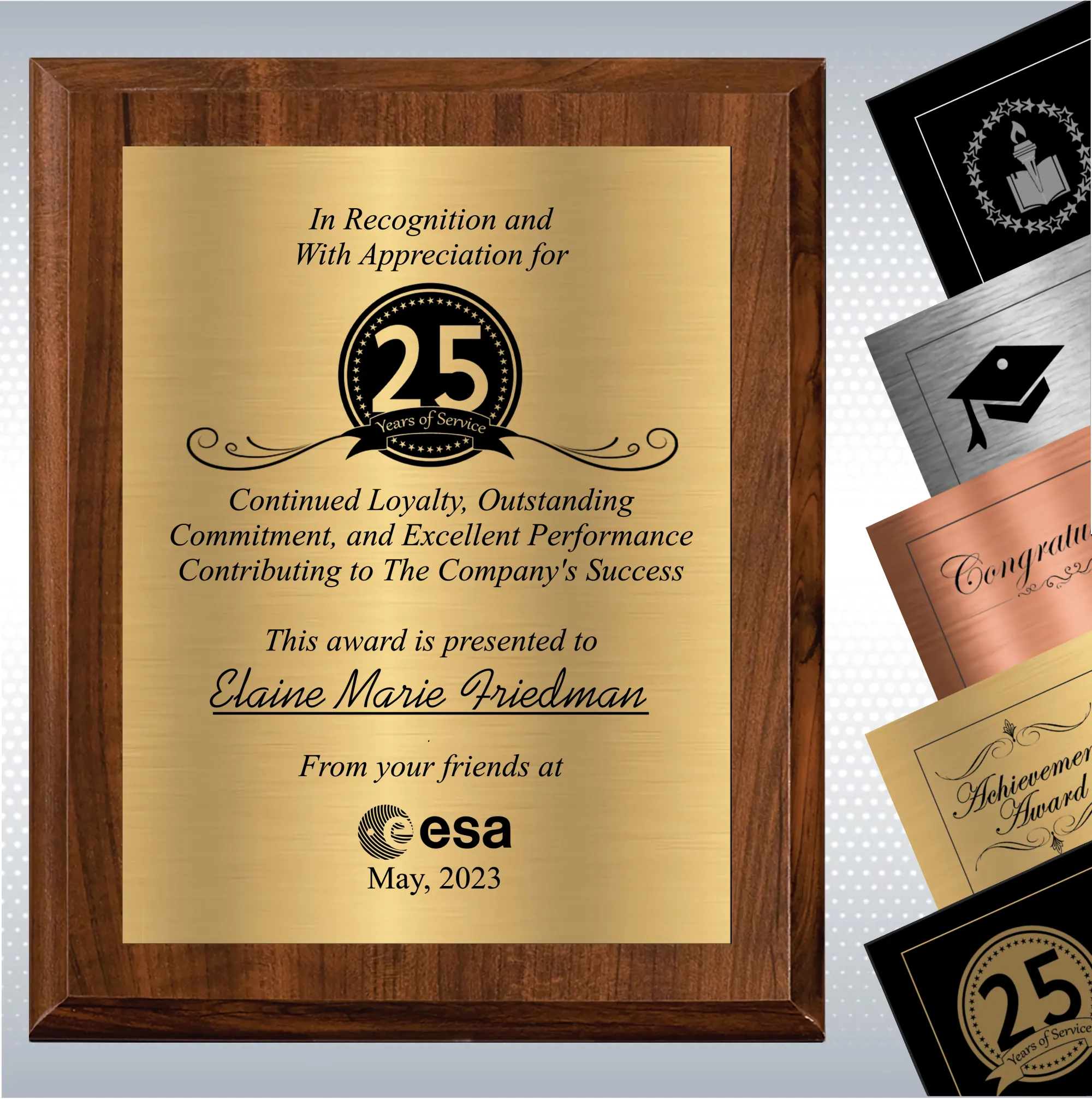 Cherry Finish Years of Service Gift Award 14