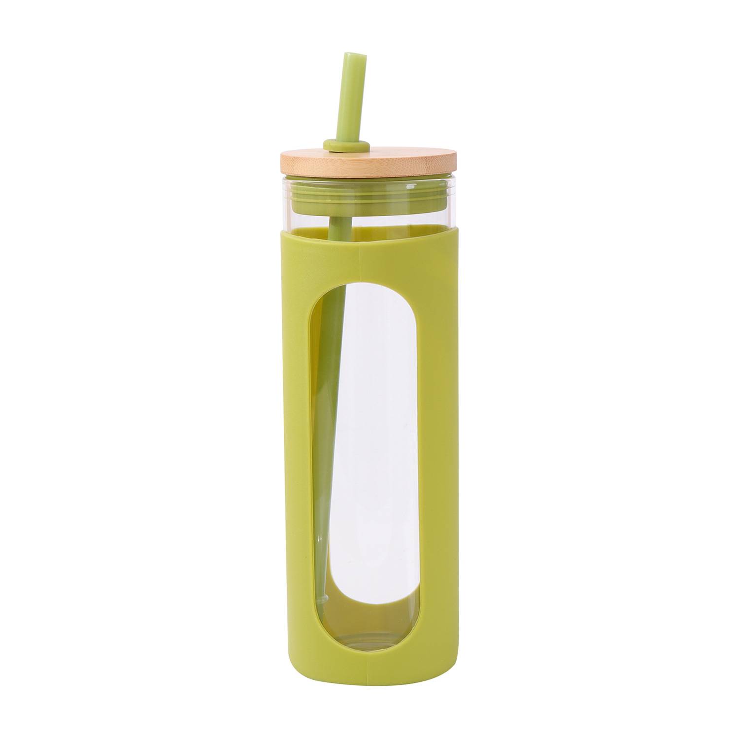20 oz BoroSip Nomad -Wood Lid & Straw Portable Glass Tumbler 2