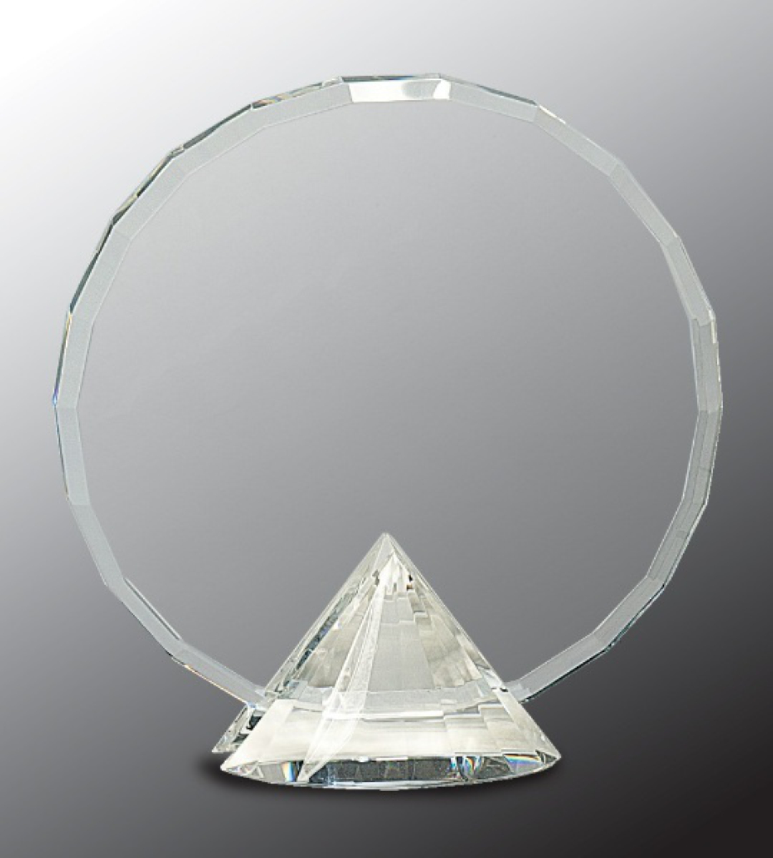 7 1/2" Clear Round Crystal Award on Clear Diamond Base 3