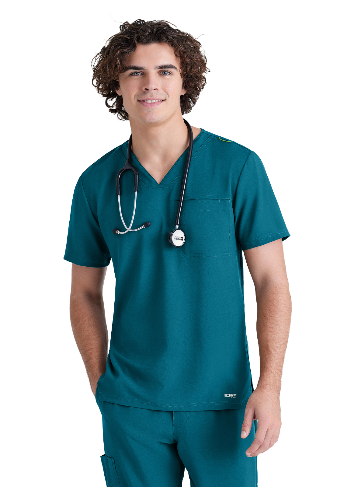 Grey's Anatomy Evolve Stretch - Men's One-Pocket V-Neck Journey Scrub Top 44