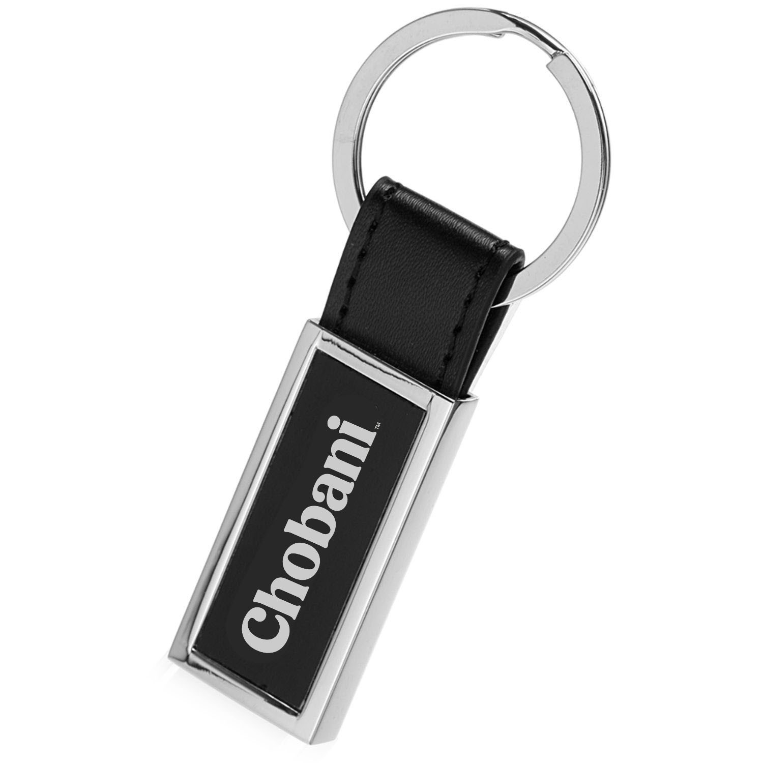 Leather & Metal Rectangular Keychains 2
