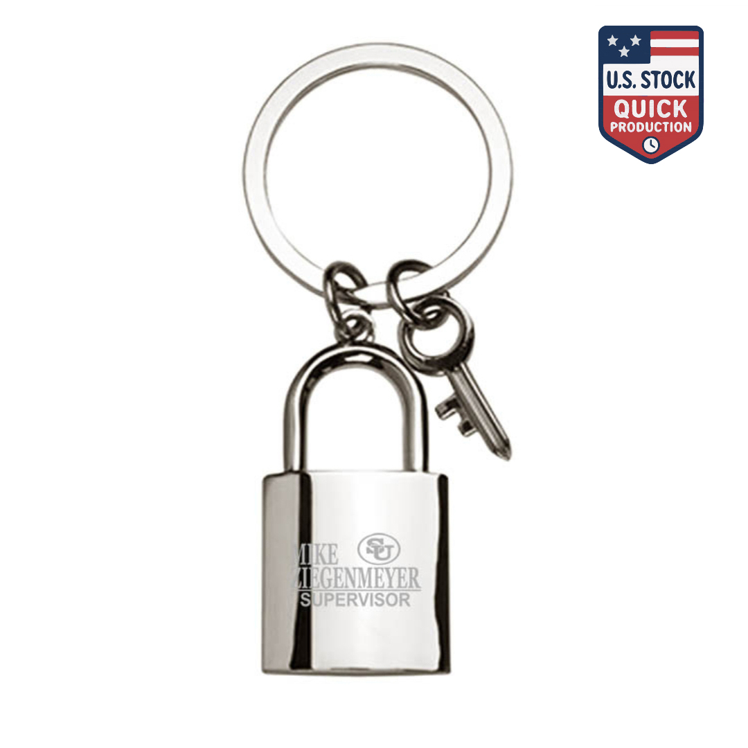 Custom Metal Lock & Key Keychain 1