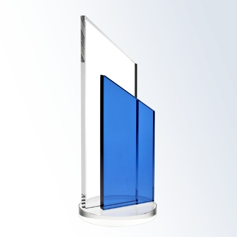Blue Success Optic Crystal Award - Large