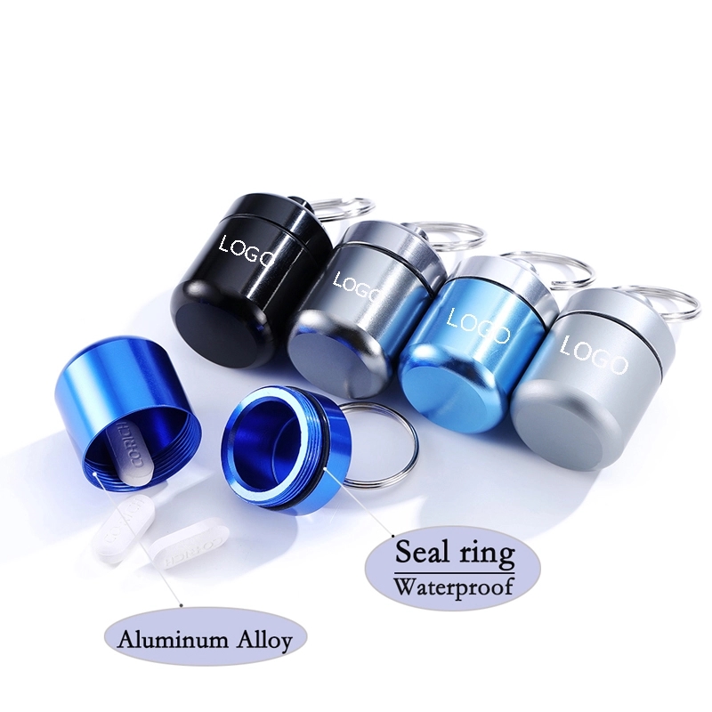 Mini Pill Fob Portable Sealed Aluminum Keychain 4