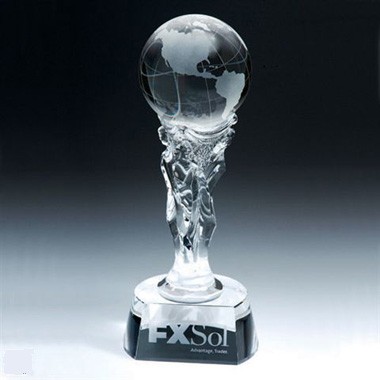 Optical Crystal Athena Globe Trophy 1