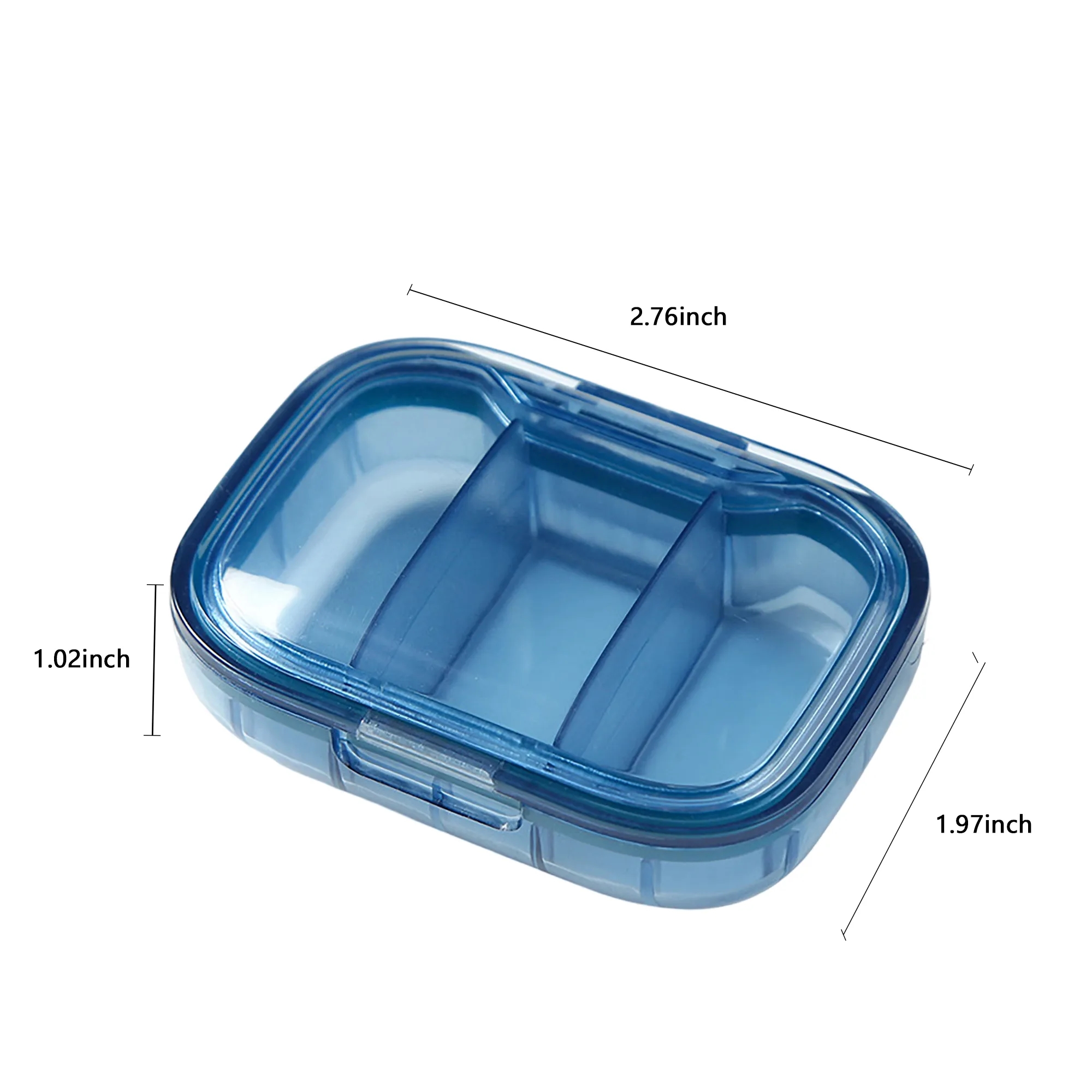 Travel Pill Storage Box with 3 Sections Moisture Safe 4