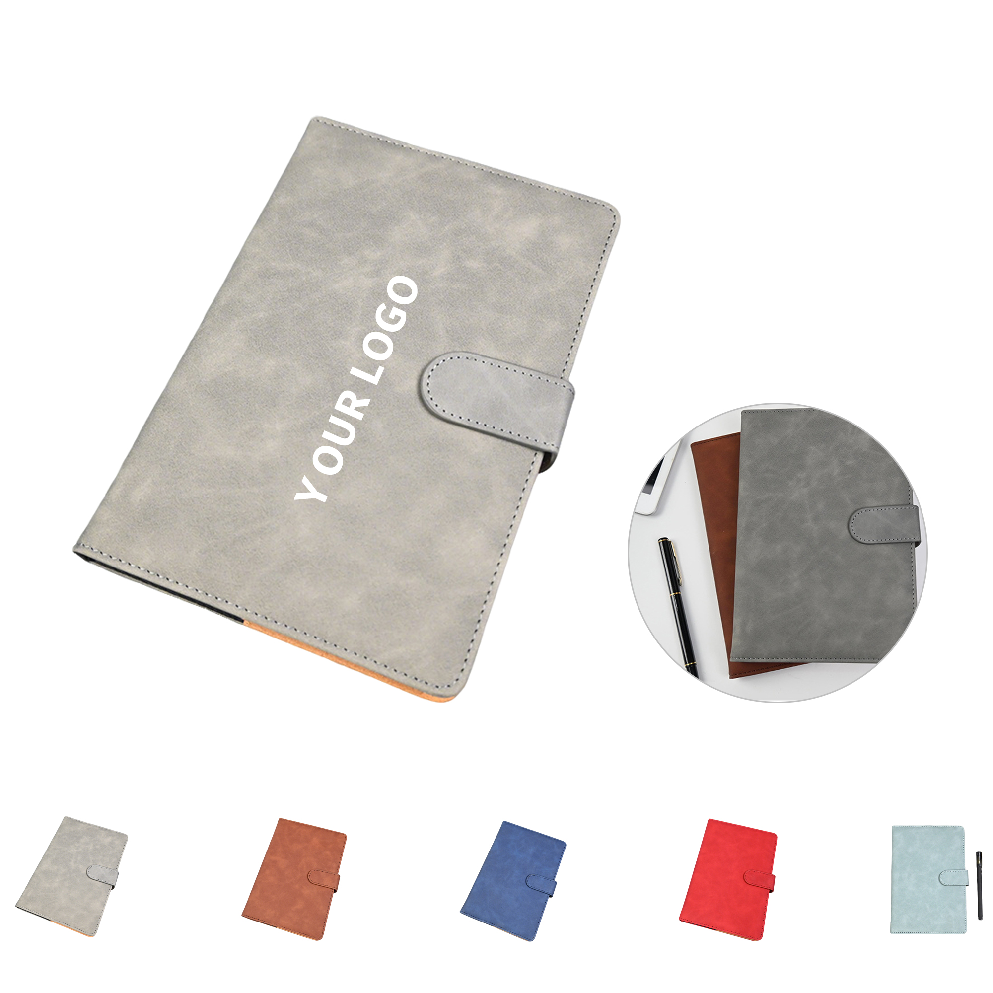 A5 PU Leather Button Notebook Gift Box Set 5