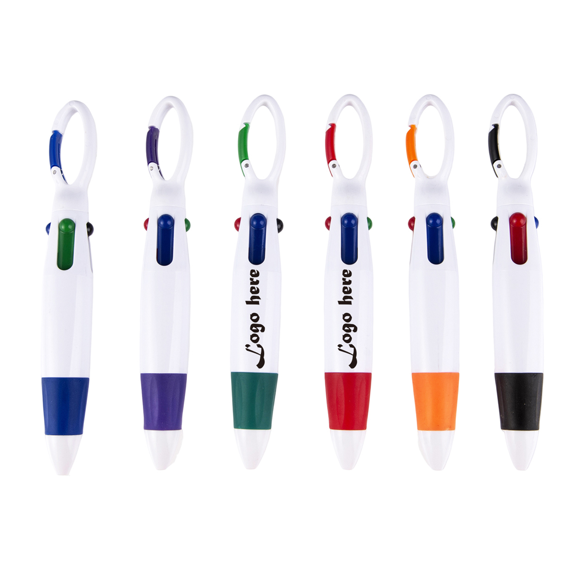 MOQ50 Promotional Climbing Buckle 4 Color Ballpoint Pen 2