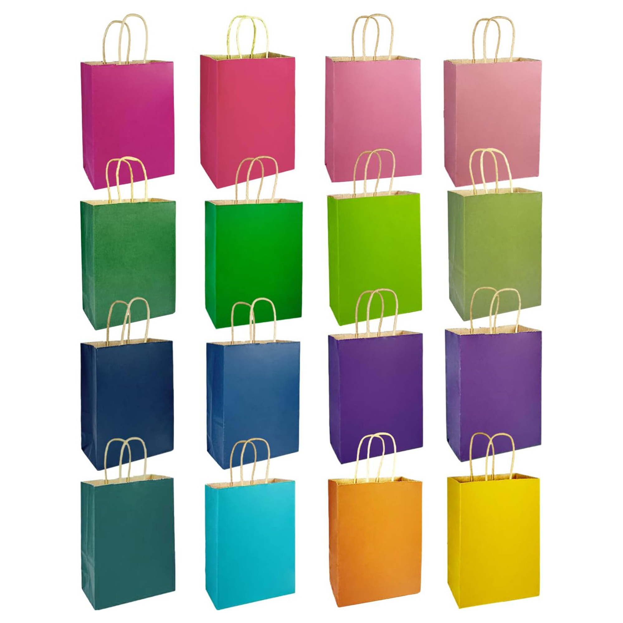 Brightly Colored Kraft Paper Bags with Handles 4