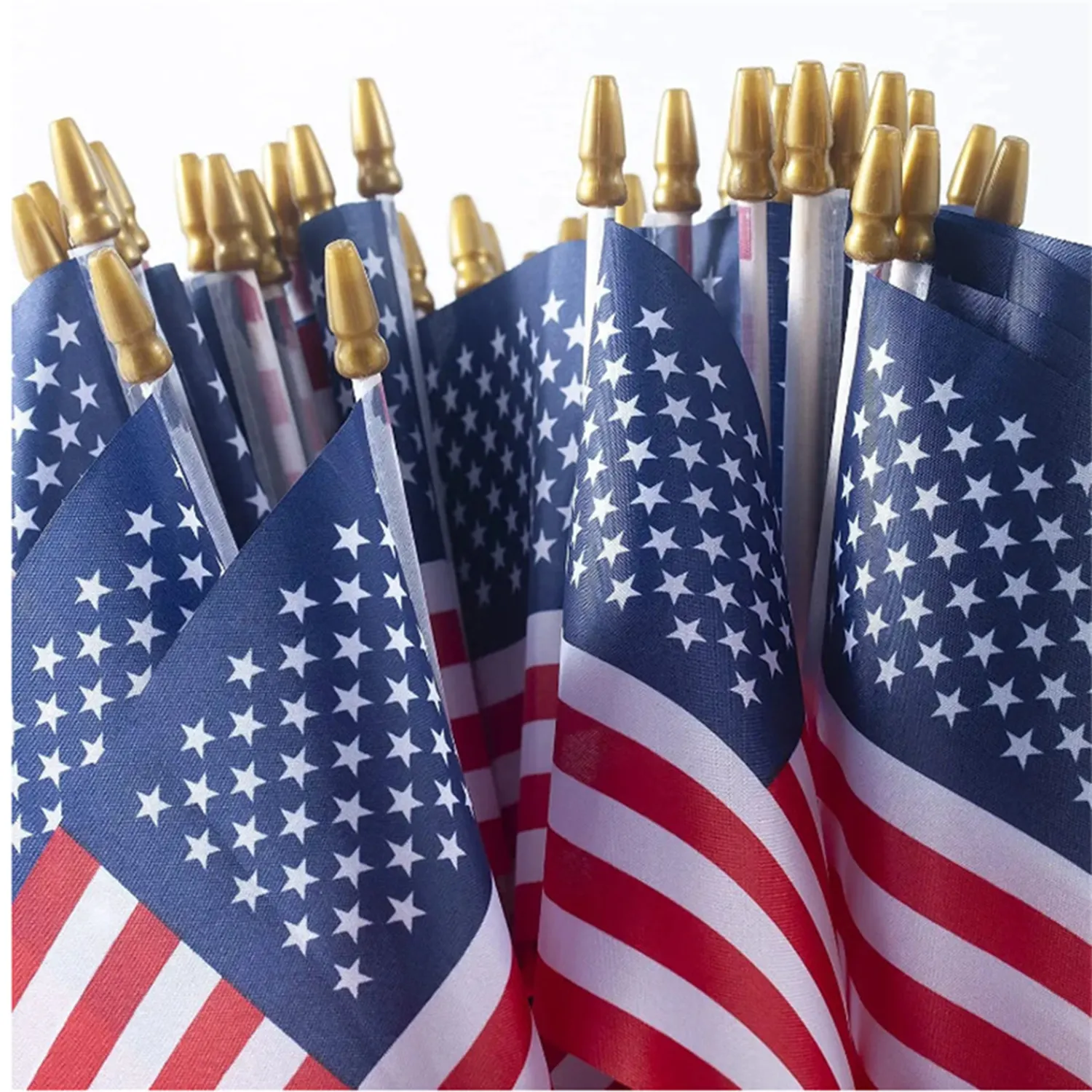 Wooden Pole Hand American Flag 1