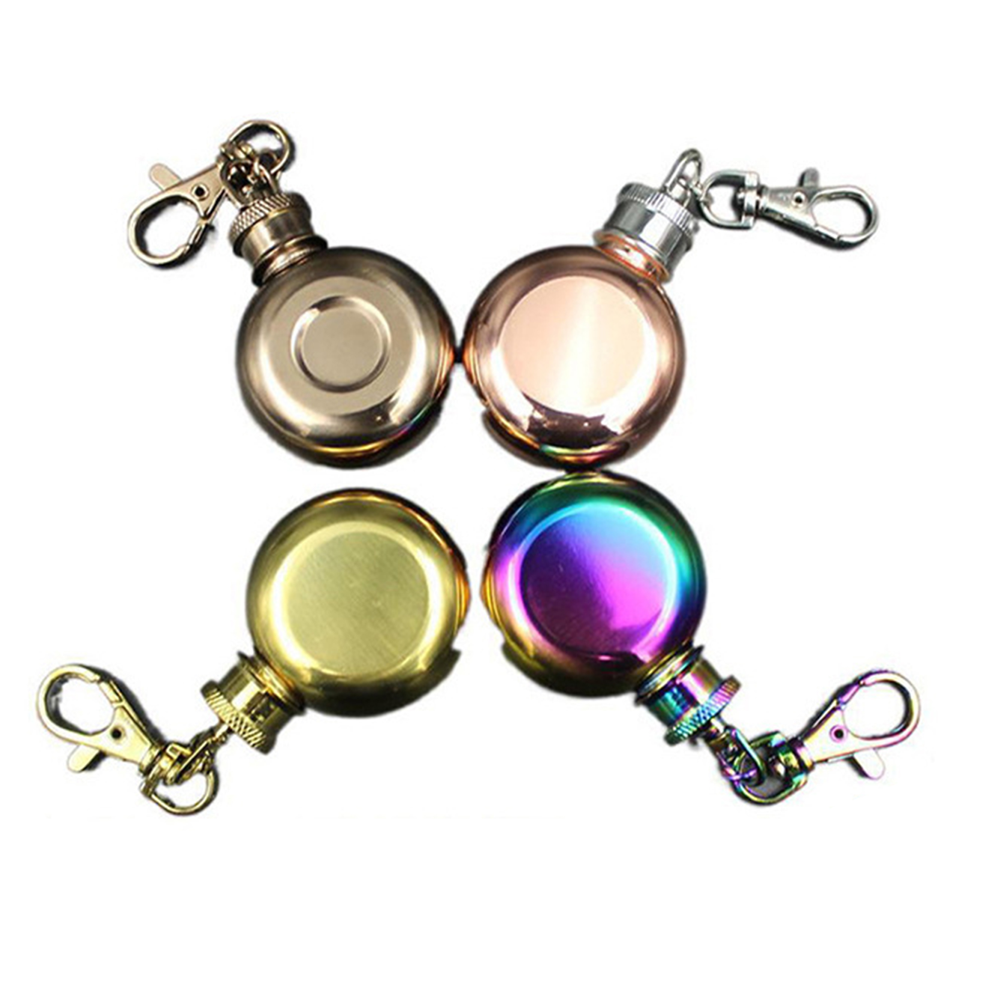 Portable 1 OZ Multi-Colored Round Flask 2