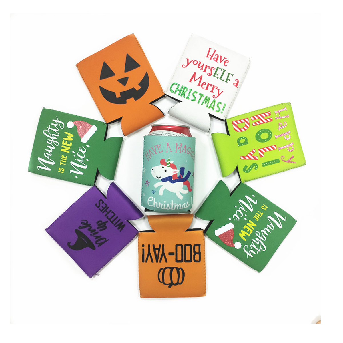 Collapsible Neoprene Can Coolie, custom koozie with logo imprint 2