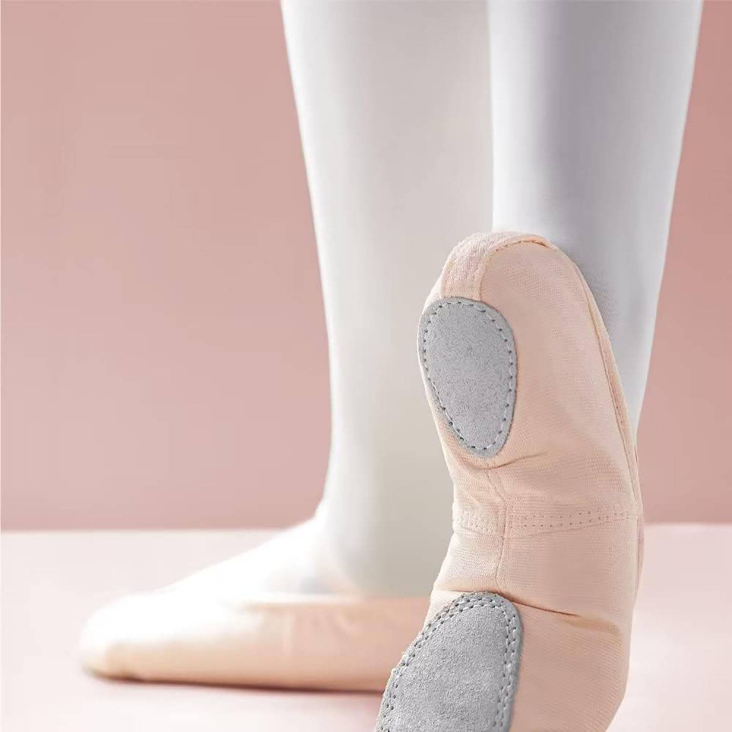 Canvas Ballet Shoes W/ Leather Toe 5