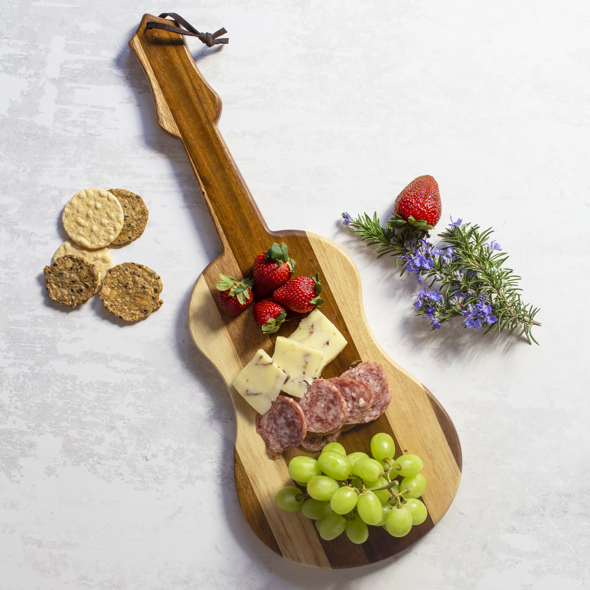 Rock & Branch® Shiplap Series Ukulele/Guitar Shaped Wood Serving and Cutting Board 4