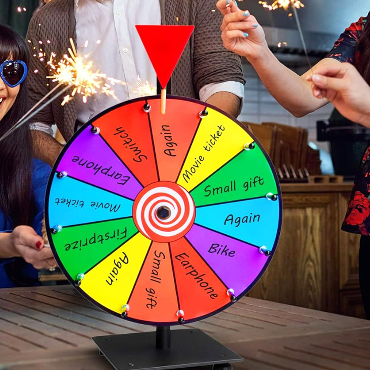 12-Inch Prize Wheel with 12 Customizable Segments & Stand 2