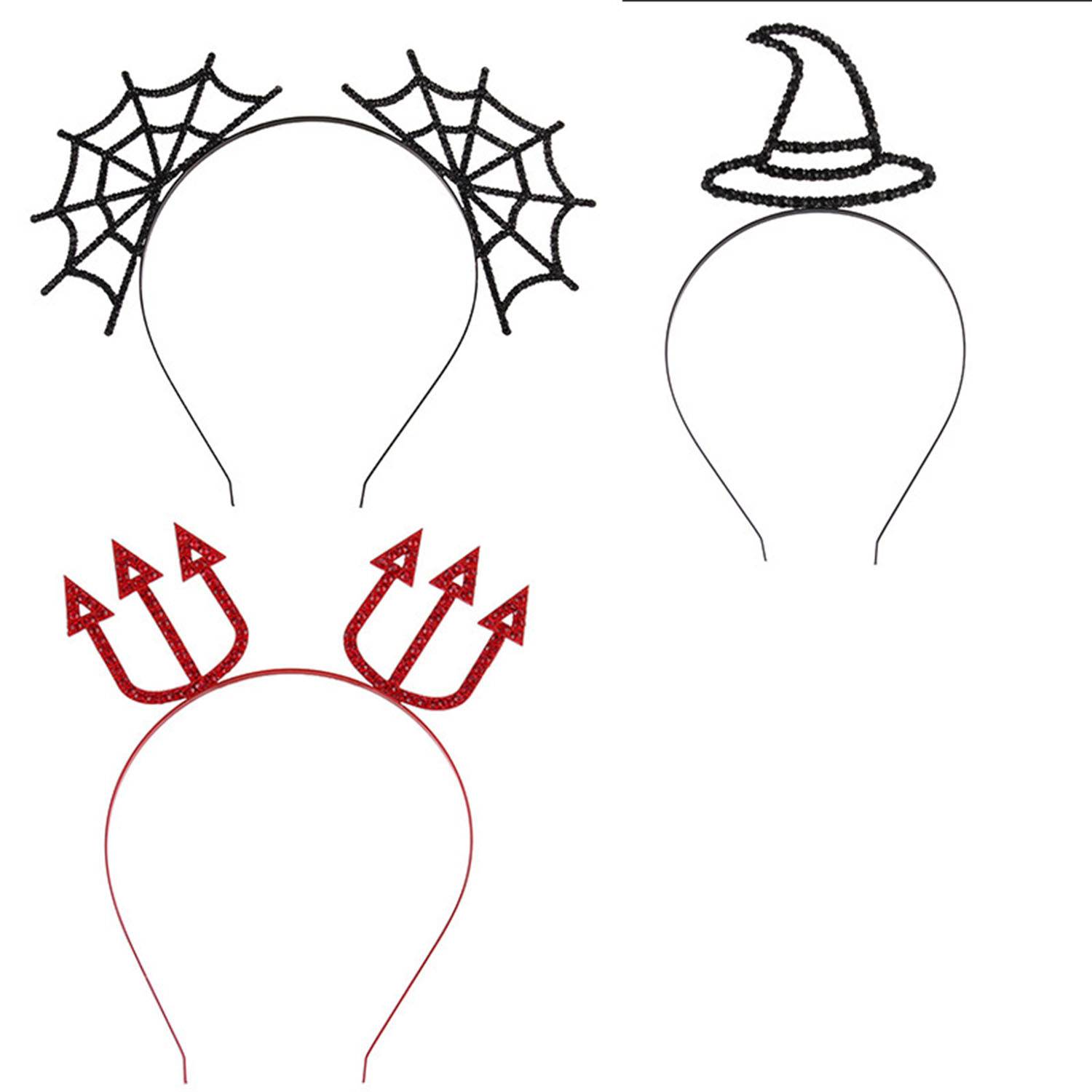 Halloween spider web red arrow witch hat headband 5