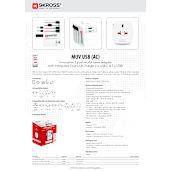 SKROSS World Travel Adapter MUV USB Type A & Type 75