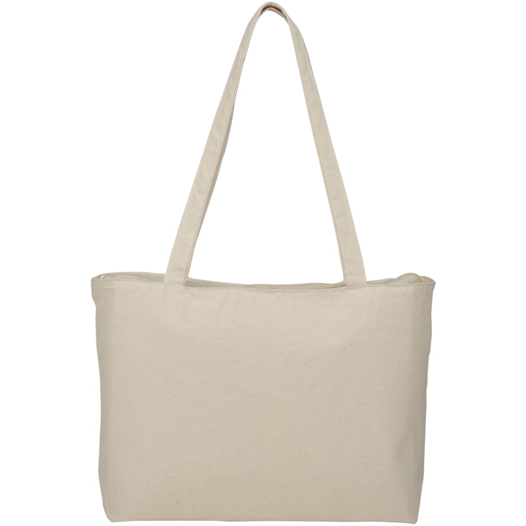 Zippered 12oz Cotton Canvas Shopper Tote 19