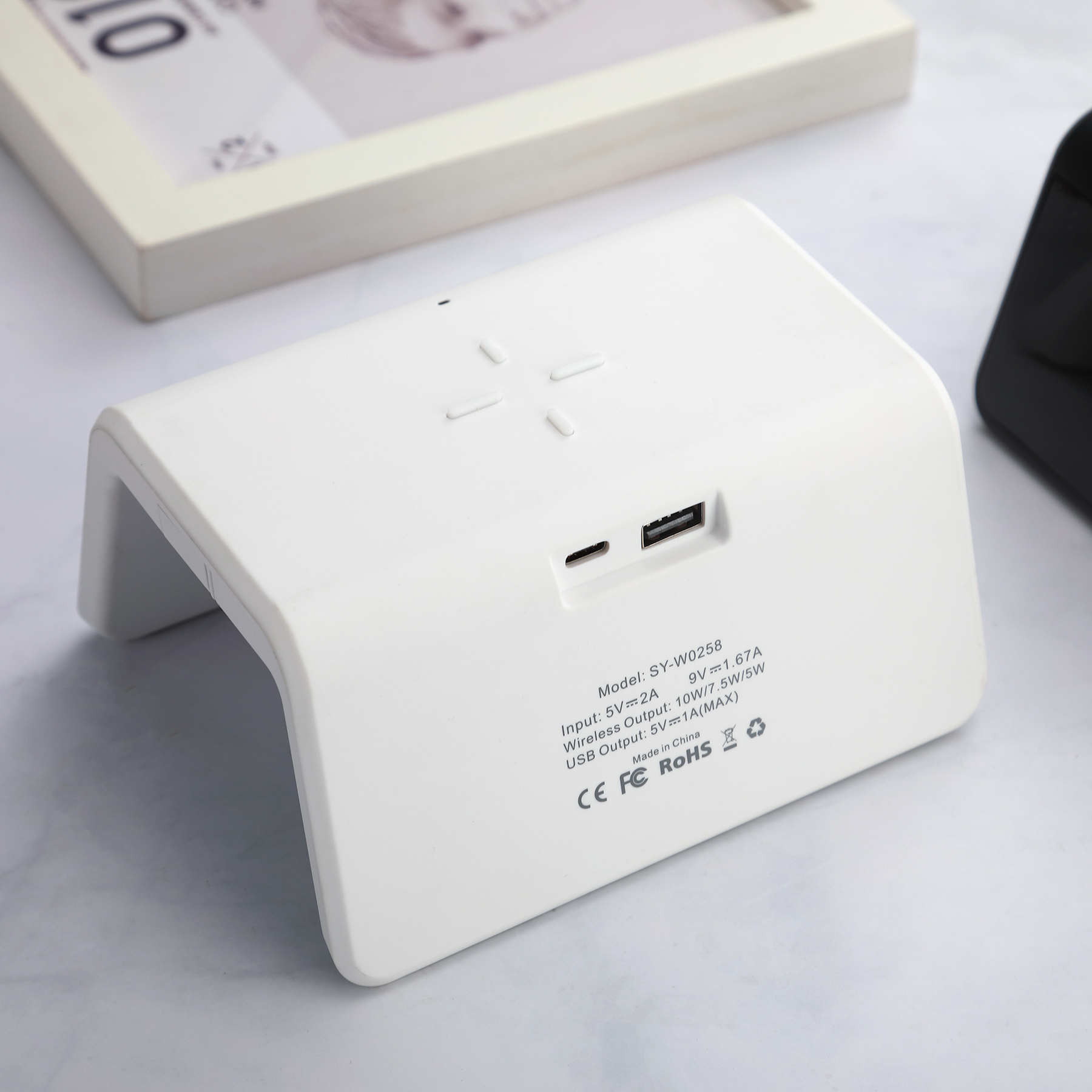 Digital Alarm Clock With Qi Certified 10W Wireless Charger A 4