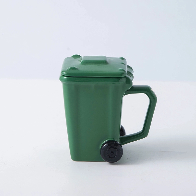 Custom 13.5 oz Ceramic Funny Trash Can Mug 10