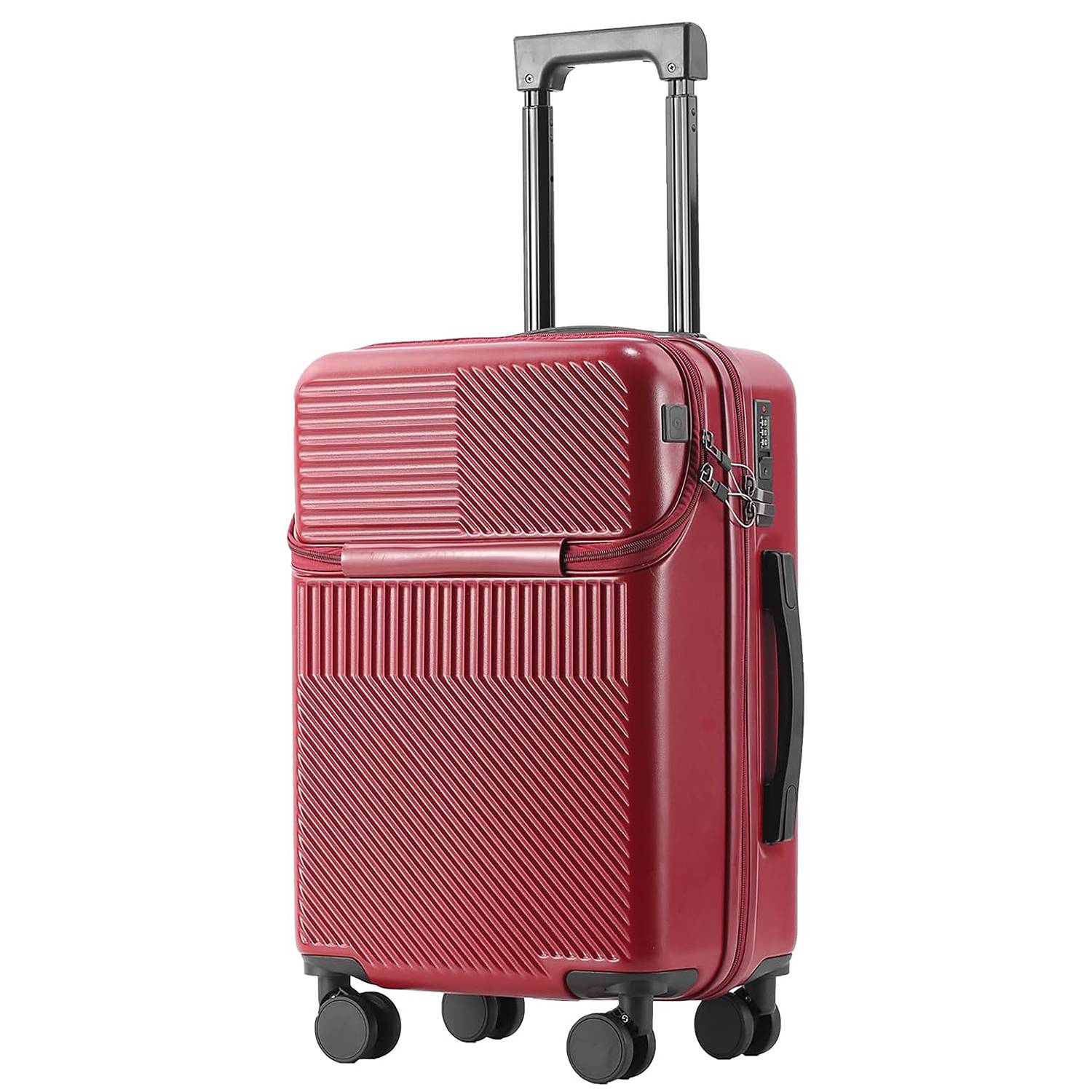 ABS USB Port Travel Suitcase w/ Cup Holder 3
