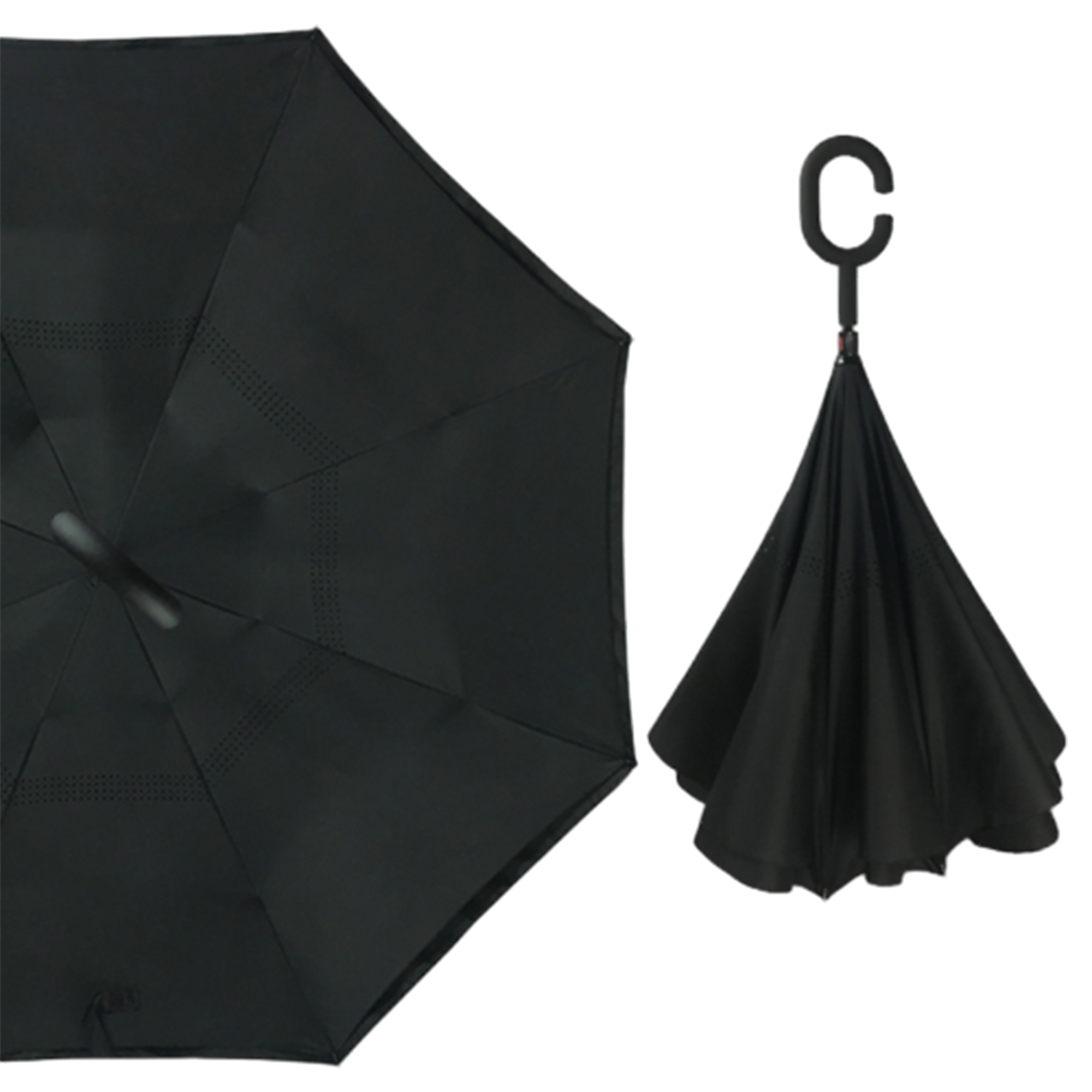 Double Layer Waterproof Folding Reverse Inverted Umbrella 7