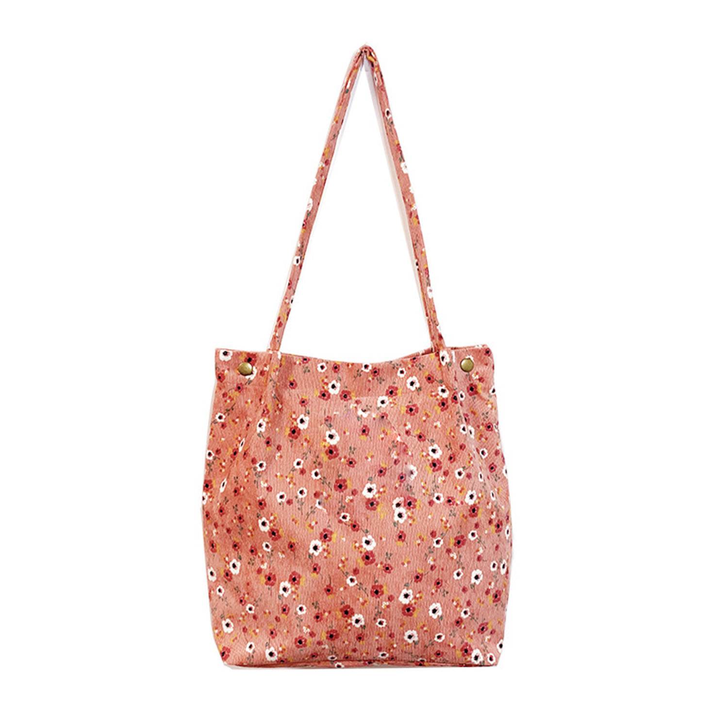 Corduroy high-capacity printed handbag tote bag 6