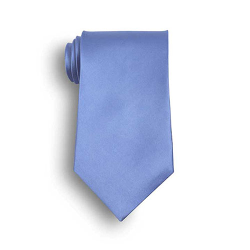 French Blue Polyester Satin Tie 2