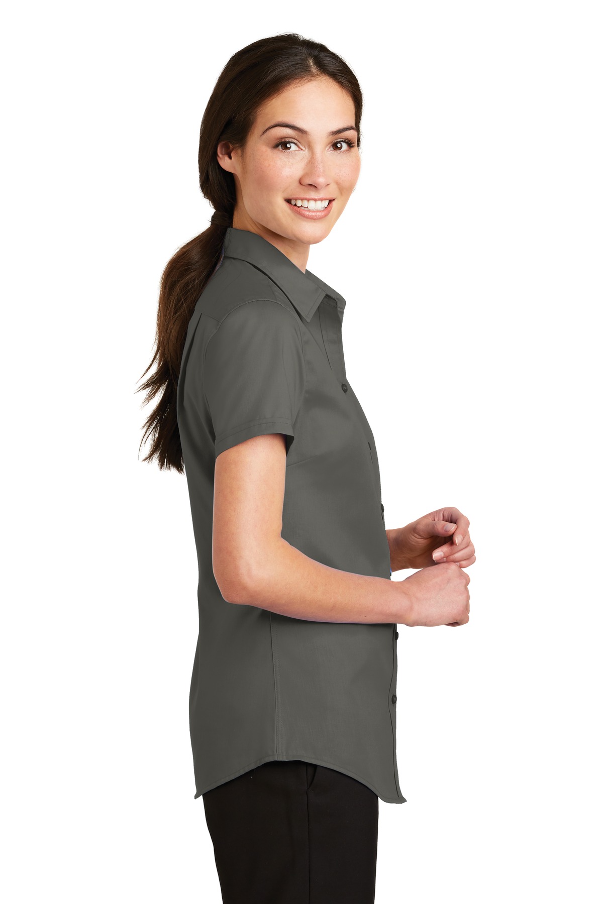 Port Authority Women's Short Sleeve SuperPro Twill Shirt. L664 36