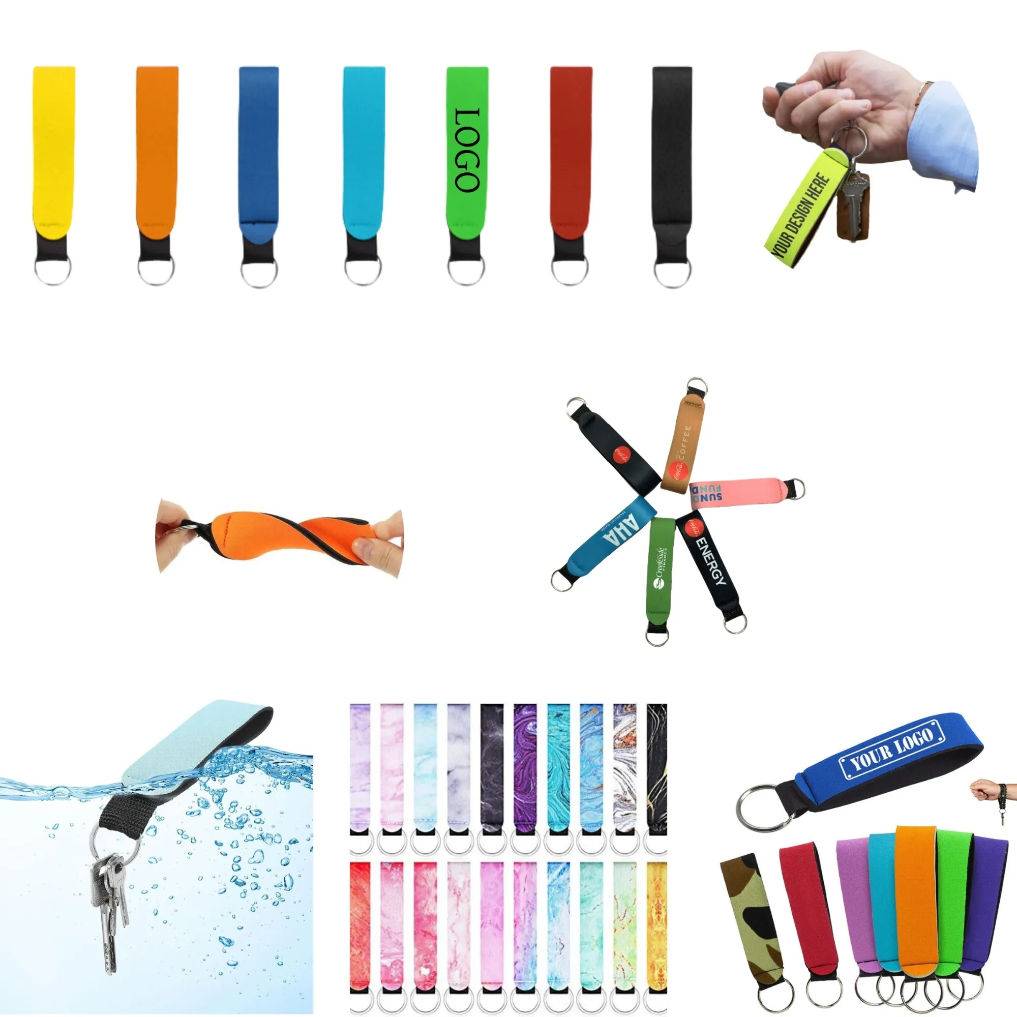 Anti-Loss Neoprene Wristlet Keychain Lanyard 6