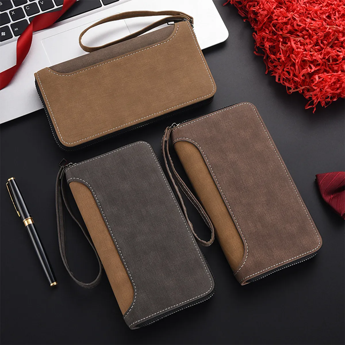 Multi-functional Anti-Aging Fashion Long Wallet With Zipper 5