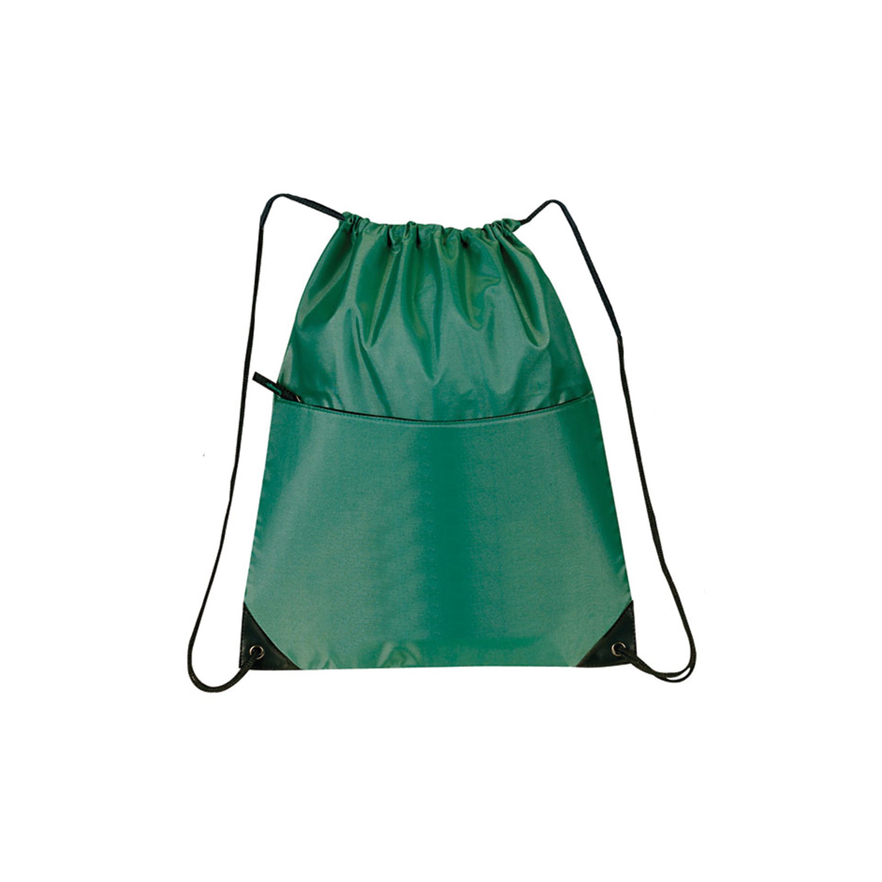 210D Nylon Zippered Drawstring Backpack 4
