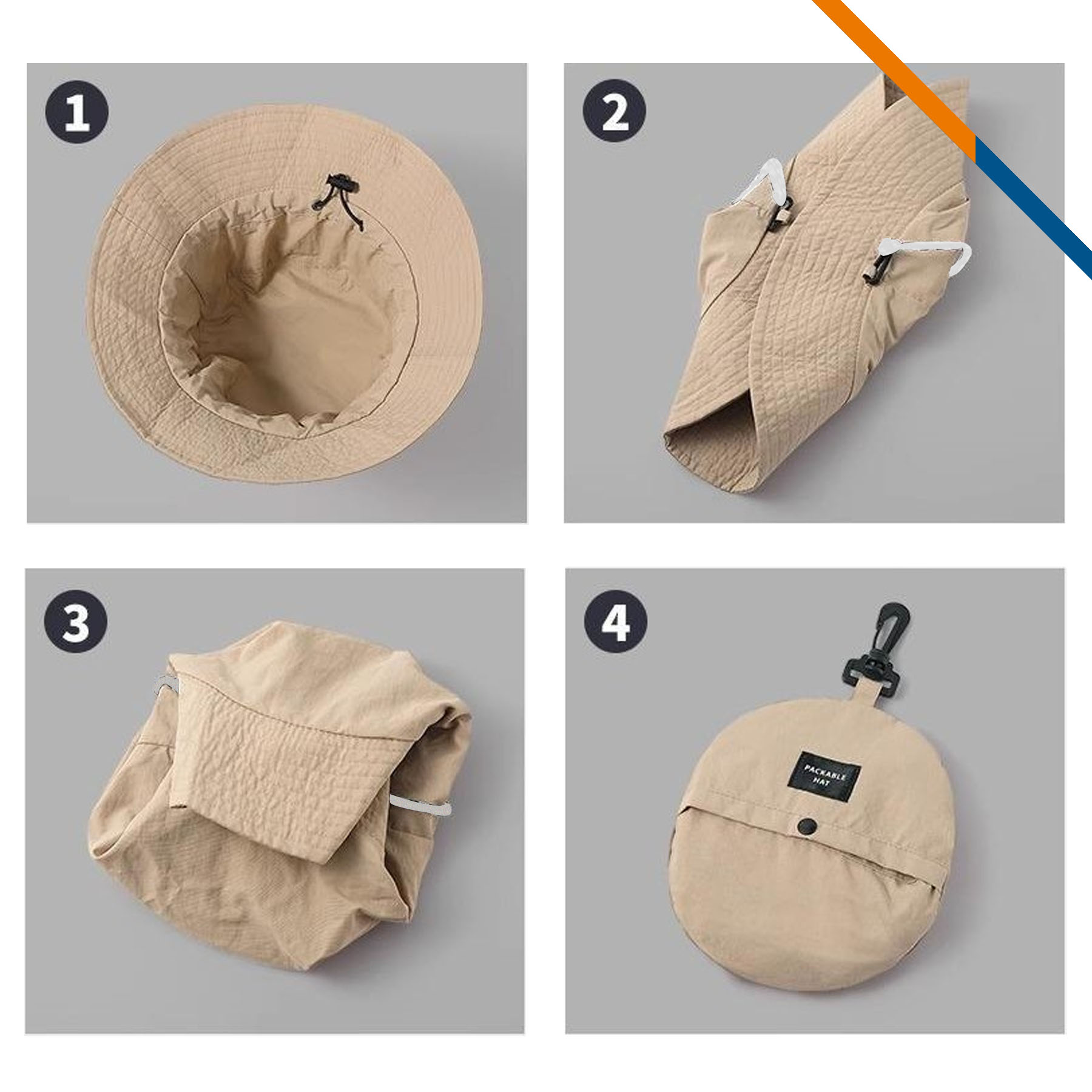 PeakBrim Foldable Hiking Bucket Hat With String 33