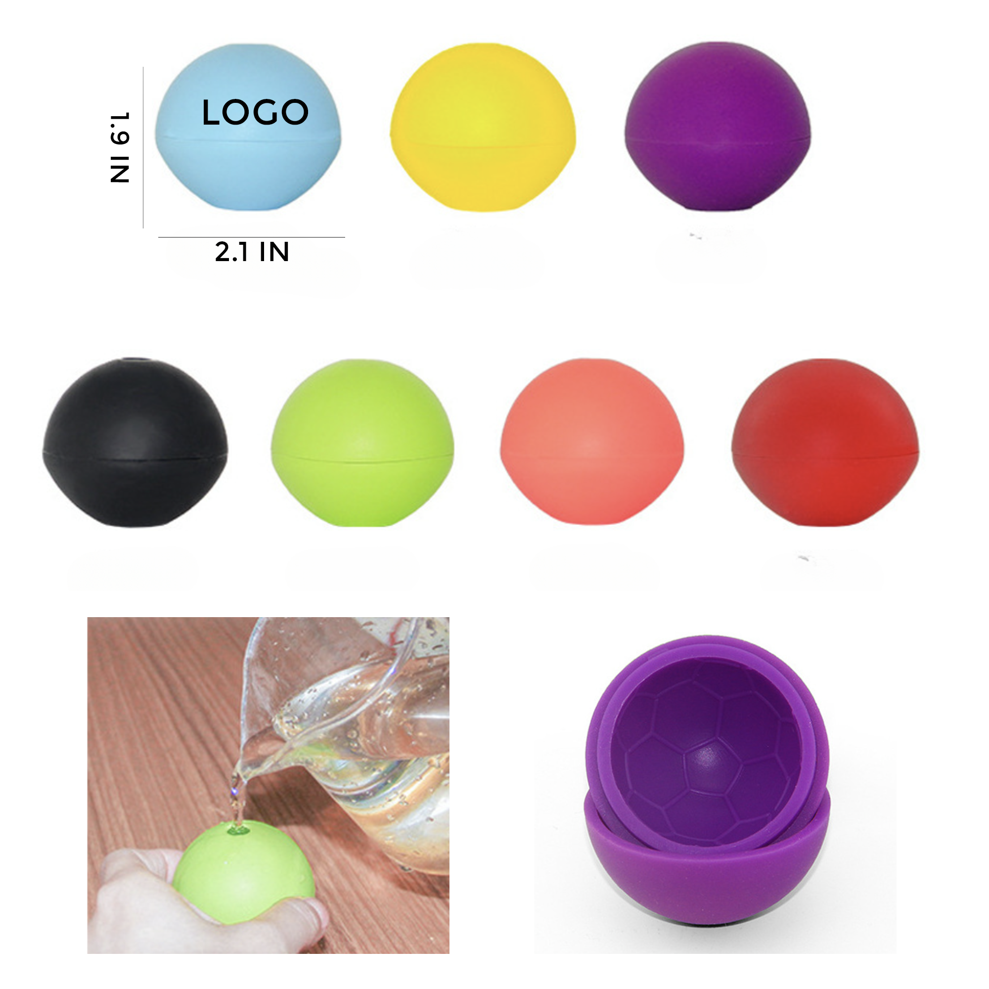 MOQ 10 PCS Large Silicone Ice Ball Mold for Whiskey 2