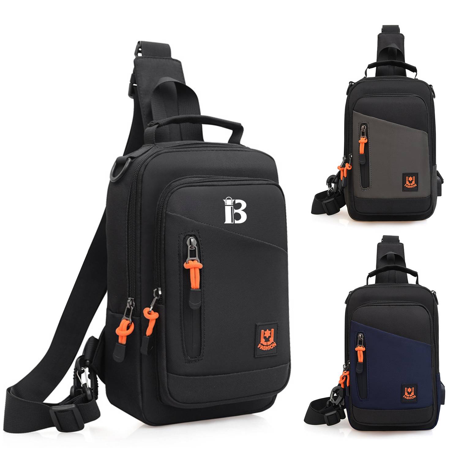 Oxford Waterproof Chest Bag With USB Charging Port 2