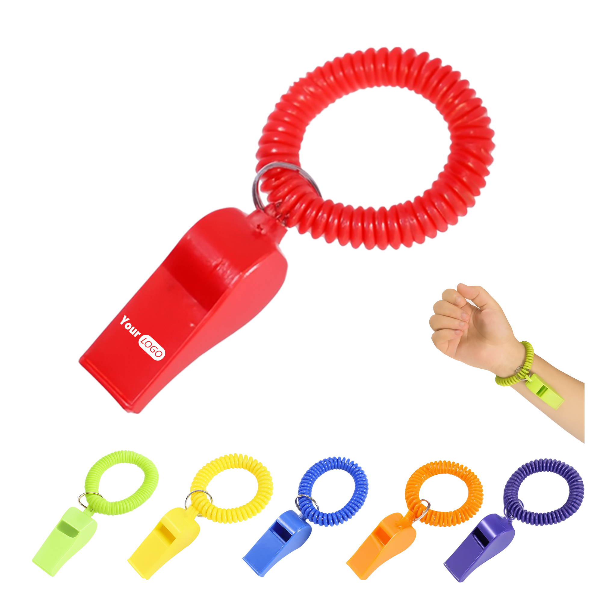 Coiled Wrist Whistle with Keyring 4