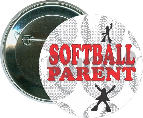 Softball Parent, Softball Button 1