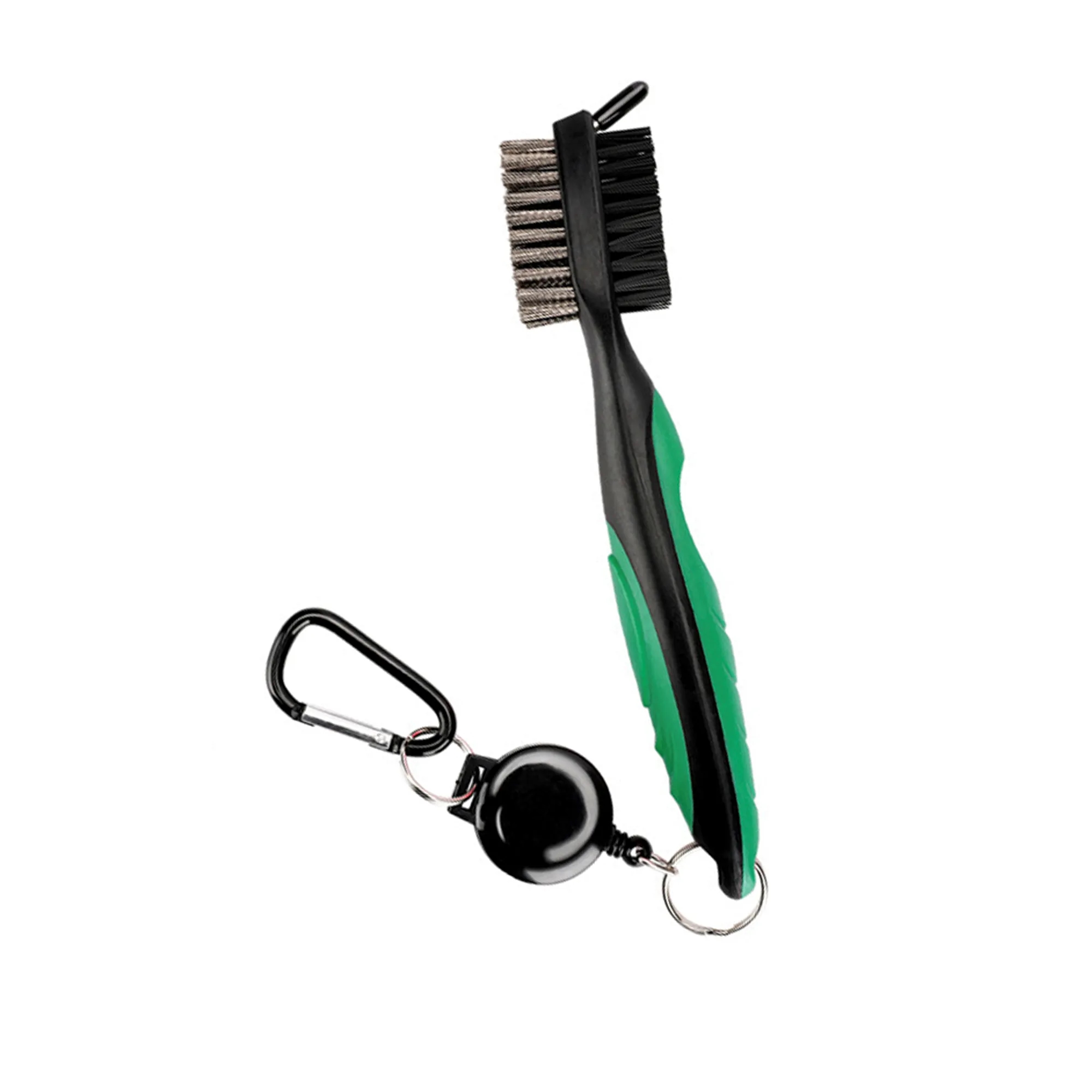 Golf Club Brush W/Retractable Zip-line Carabiner 2