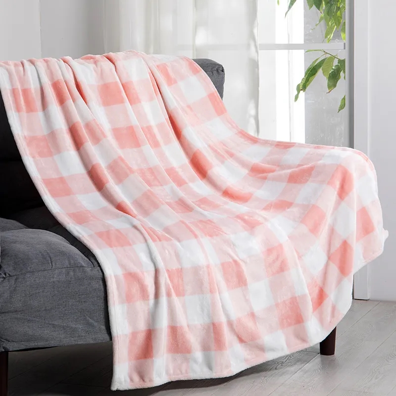 Polyester double-sided fleece plaid blanket 7