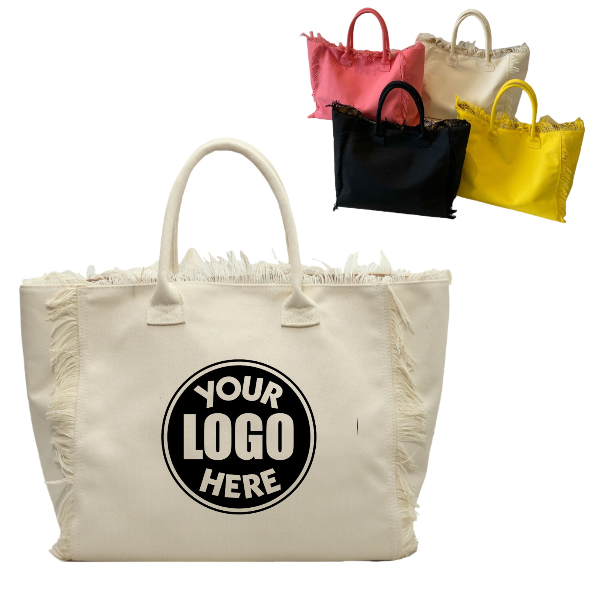 Canvas Tote With Fringes, custom tote bag with logo imprint 5
