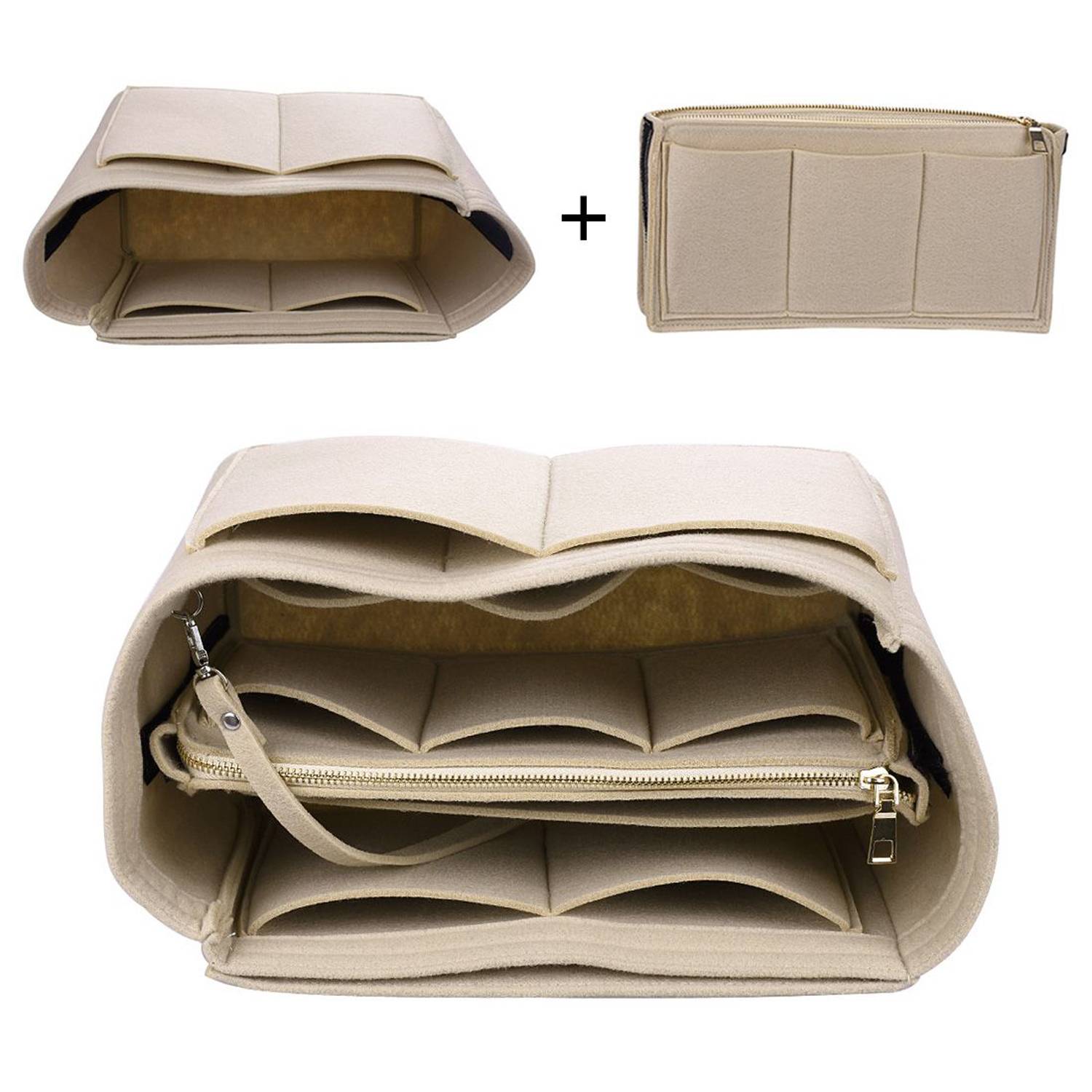 Felt Purse Organizer Insert Makeup Bag 10