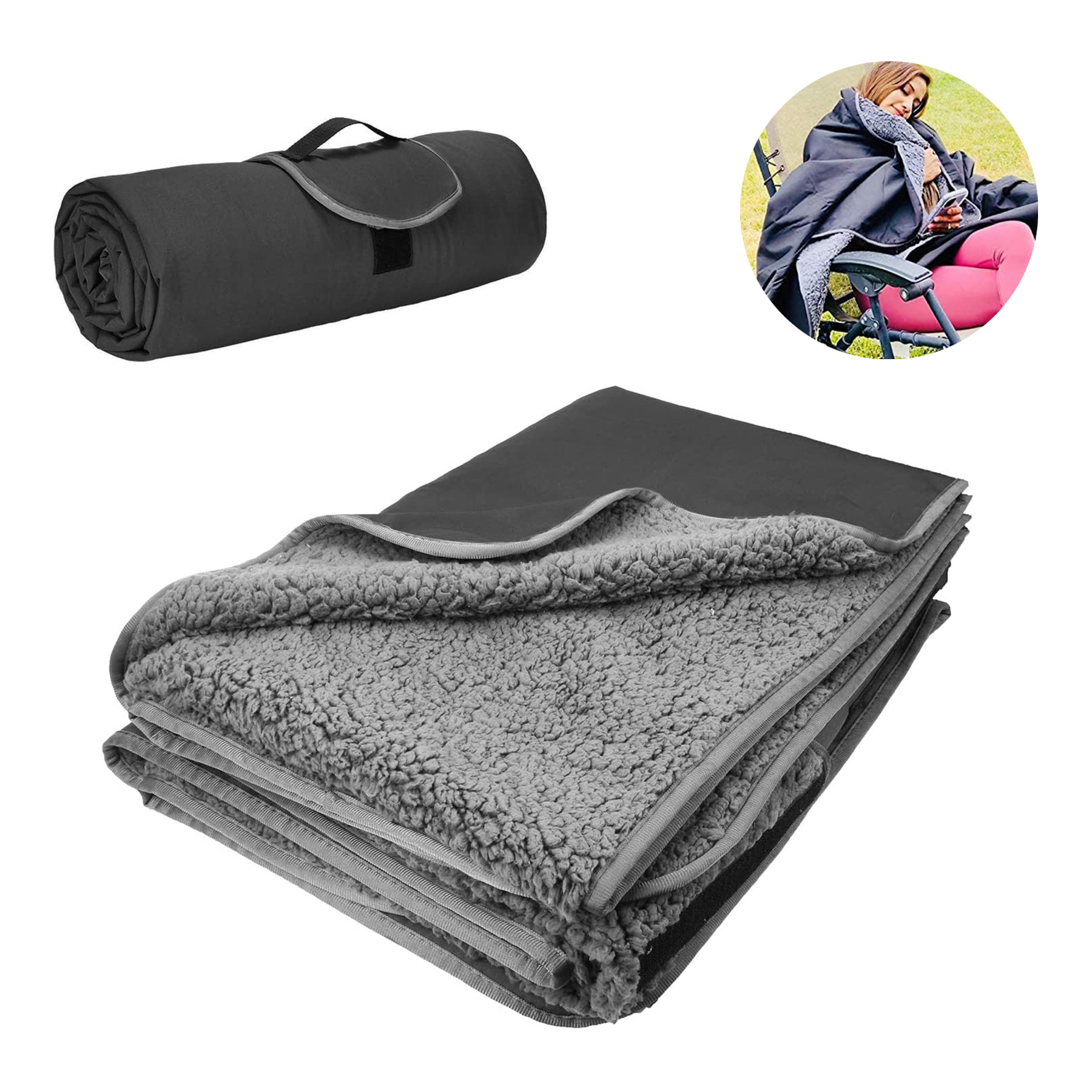 Portable Foldable Outdoor Camping Fleece Blanket 2