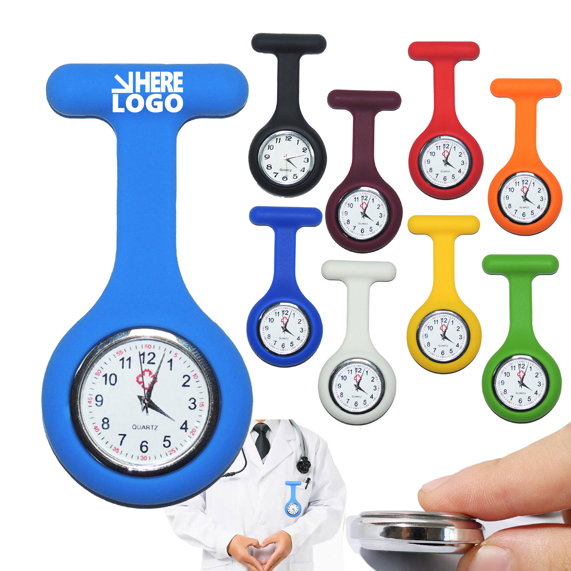 Silicone Waterproof Nurse Wall Watch  MOQ 50 2