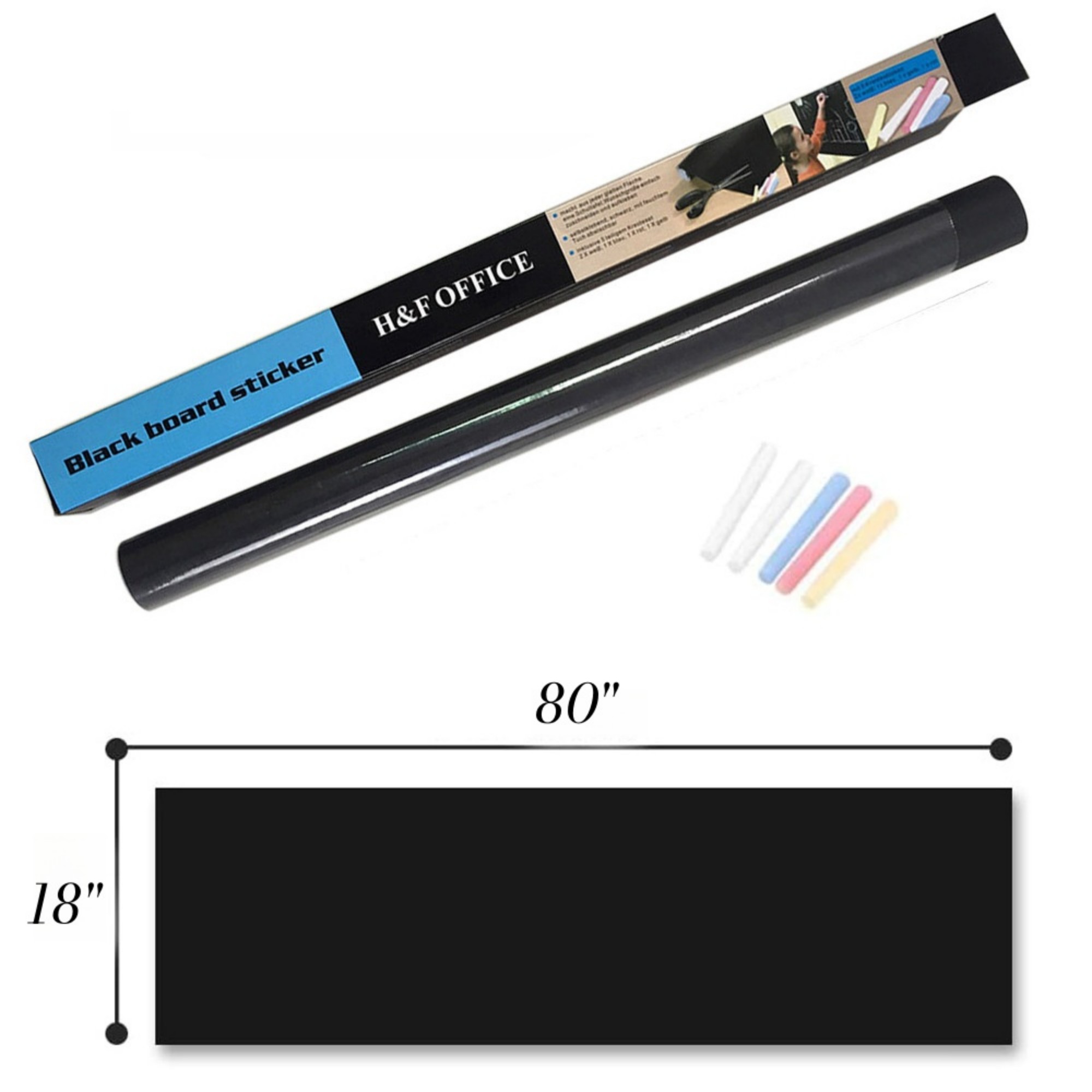 80x18" Self-Adhesive Blackboard Wall Roll 2
