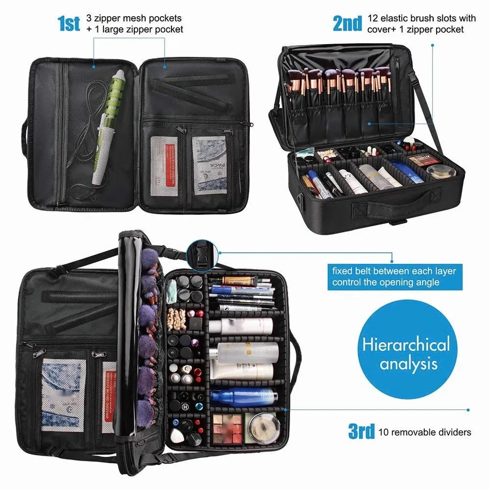 Large Capacity Makeup Case Cosmetic Organizer 5
