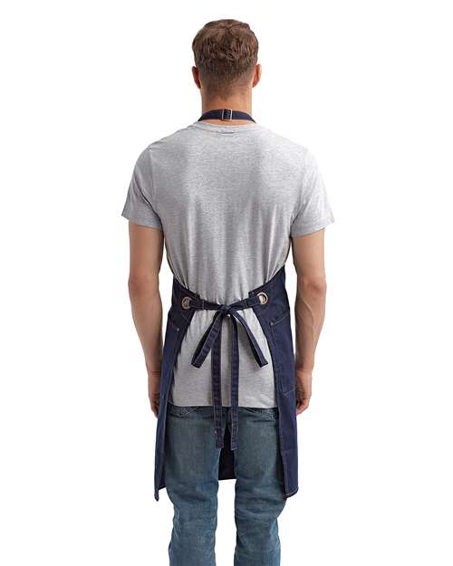 Barley Contrast Stitch Recycled Bib Apron - RP121 17